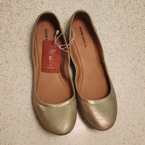 Metallic Gold Ballet Flats